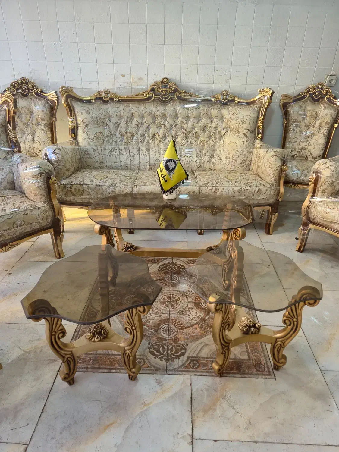 مبل سلطنتی ۹نفره تمام چوب راش|مبلمان خانگی و میز عسلی|اندیشه, اندیشه فاز ۳|دیوار