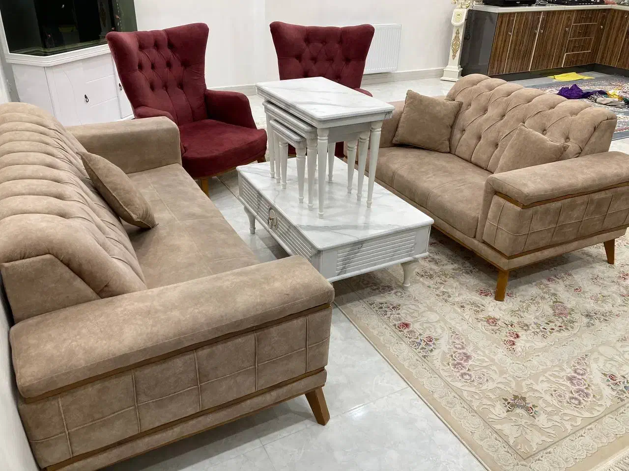 مبل ۷ نفره با کیفیت و خوش رنگ|مبلمان خانگی و میز عسلی|زاهدان, |دیوار