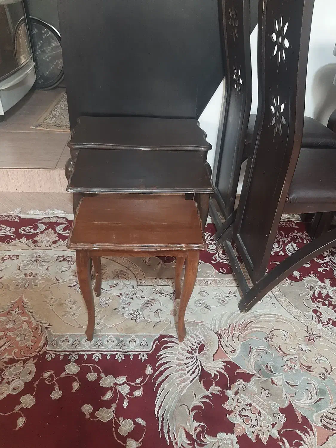 میز ناهار خوری ۴ نفره و ۳ عدد میز جلو مبلی|میز و صندلی غذاخوری|صباشهر, |دیوار