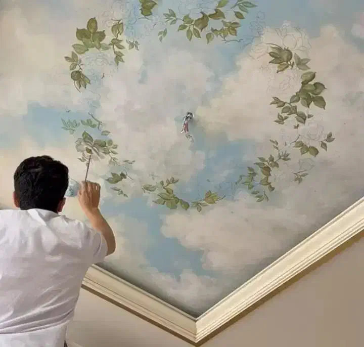 نقاشی پتینه ورق طلادرجه یک|خدمات پیشه و مهارت|کرمانشاه, |دیوار
