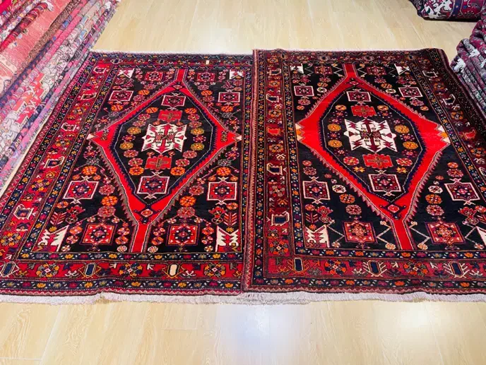 جفت قالیچه ۳ متری ساوه رنگ گیاهی|فرش|تهران, سلسبیل شمالی|دیوار