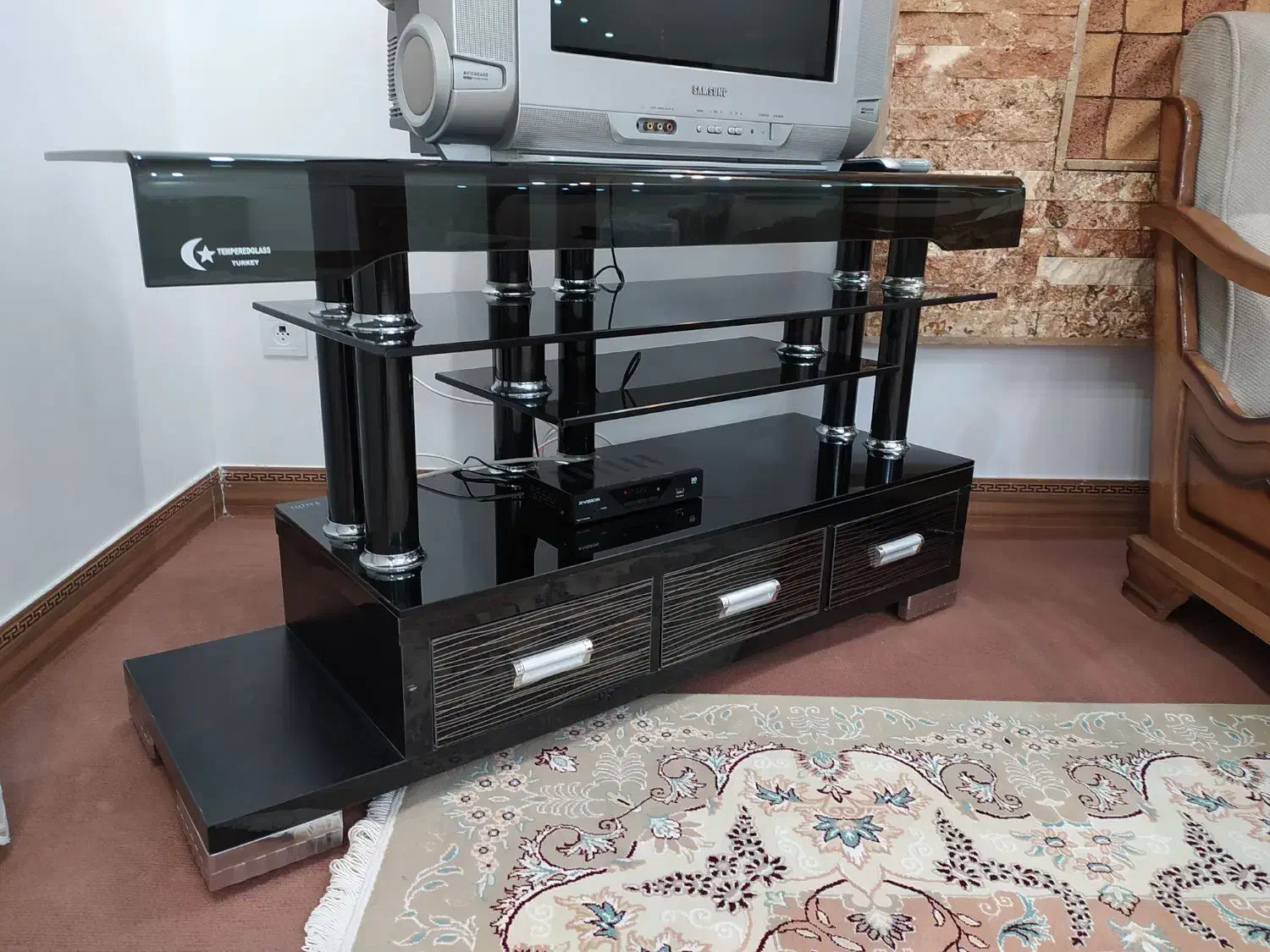 میزLEDشیشه ای|میز تلویزیون|کوهپایه, |دیوار