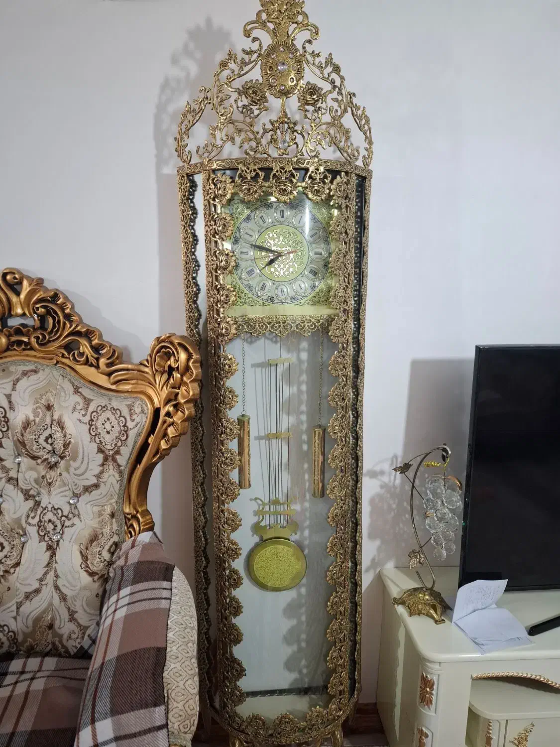 ساعت و بوفه برنز اصل با فاکتور|بوفه، ویترین، کنسول|سلماس, |دیوار