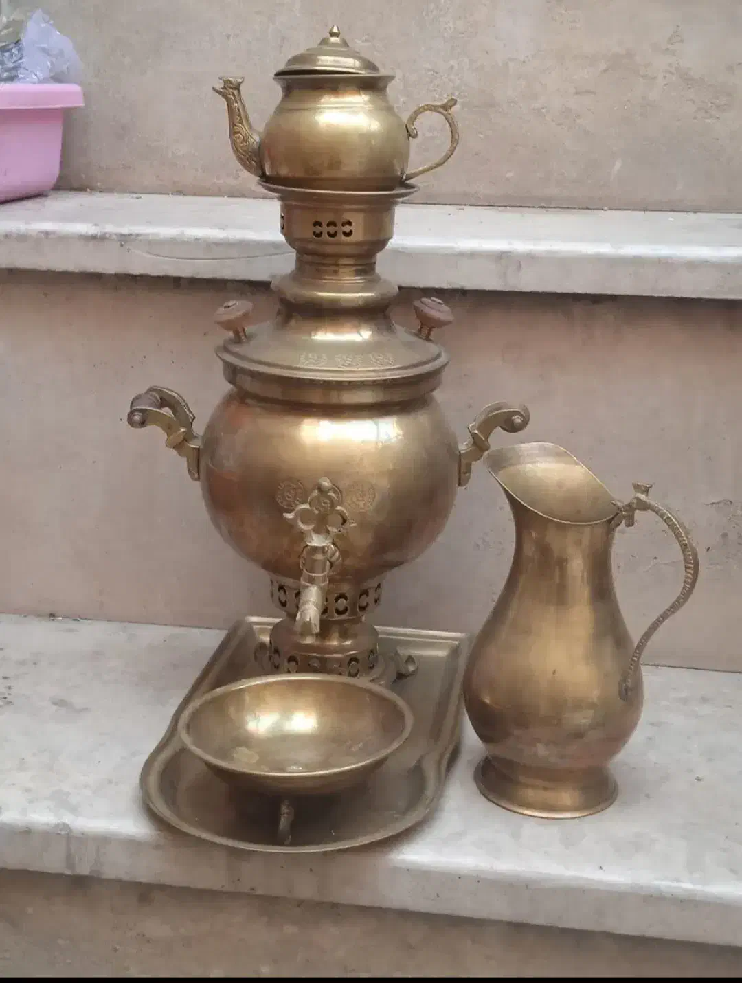 سماور زغالی برنج قدیمی|کلکسیون اشیاء عتیقه|تهران, افسریه شمالی|دیوار