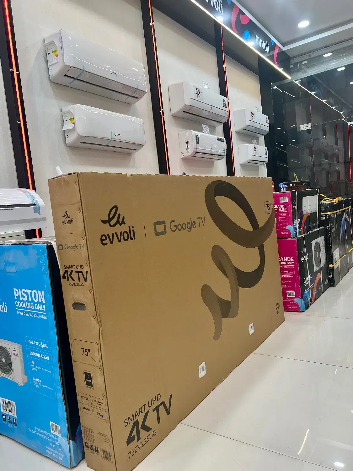 تلویزیون ۷۵ اینچ ایوولی مدل ۲۲۵، ساخت ۲۰۲۵|تلویزیون و پروژکتور|بوشهر, |دیوار