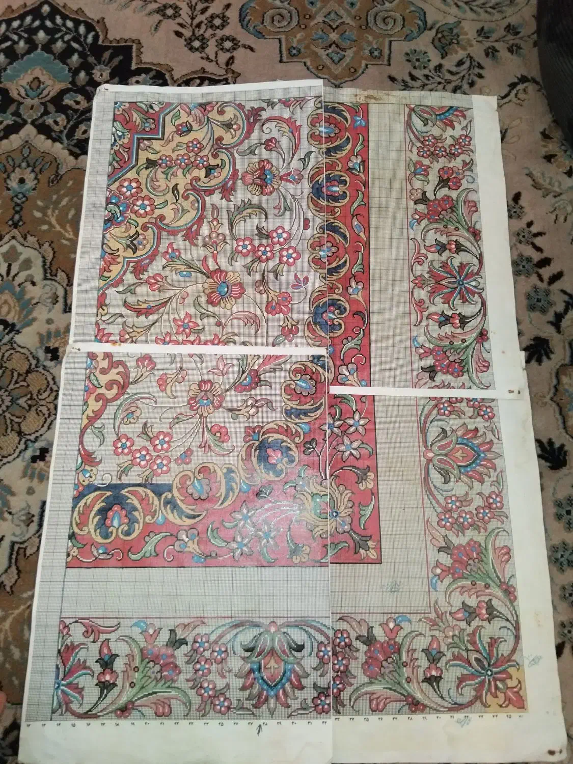 نقشه فرش|تابلو فرش|مهدی شهر, |دیوار