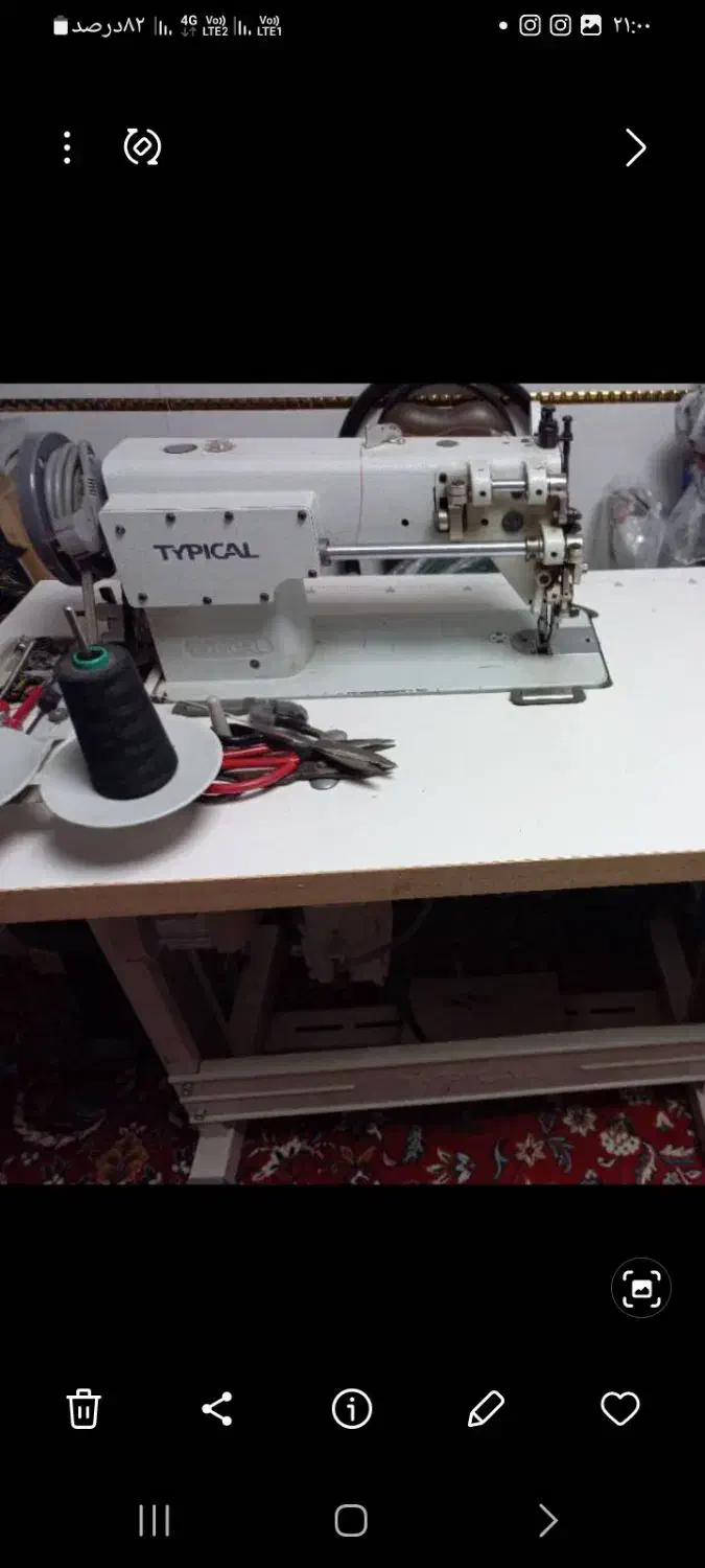 چرخ خیاطی صنعتی دو پایه|ماشین‌آلات صنعتی|قروه, |دیوار