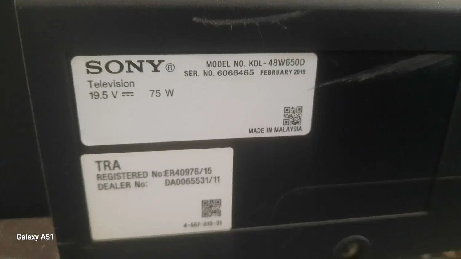 تلویزیون پنل شکسته|تلویزیون و پروژکتور|فردوسیه, |دیوار