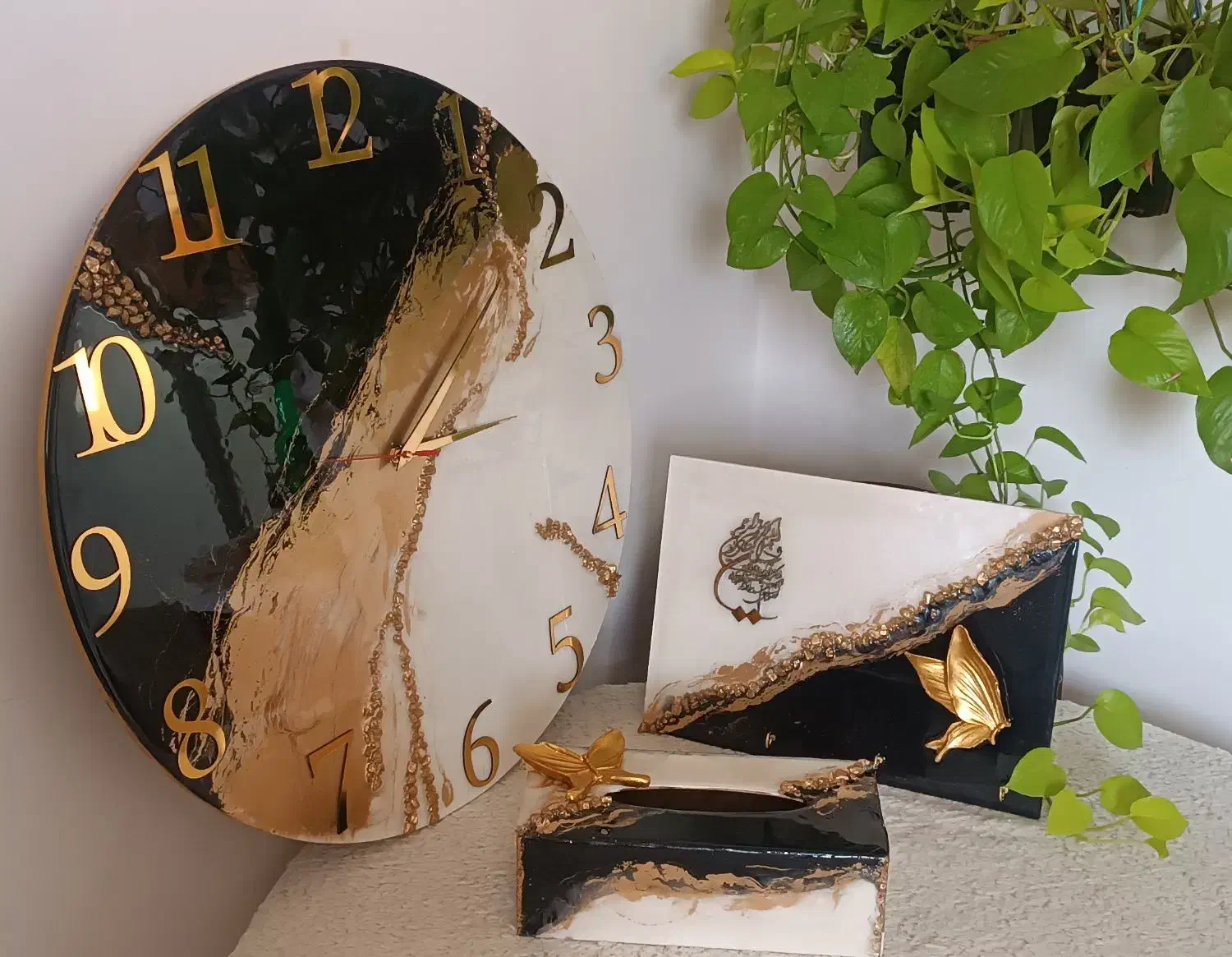 ساعت های دستساز رزینی با بیس چوبی|ساعت دیواری و تزئینی|شوش, |دیوار