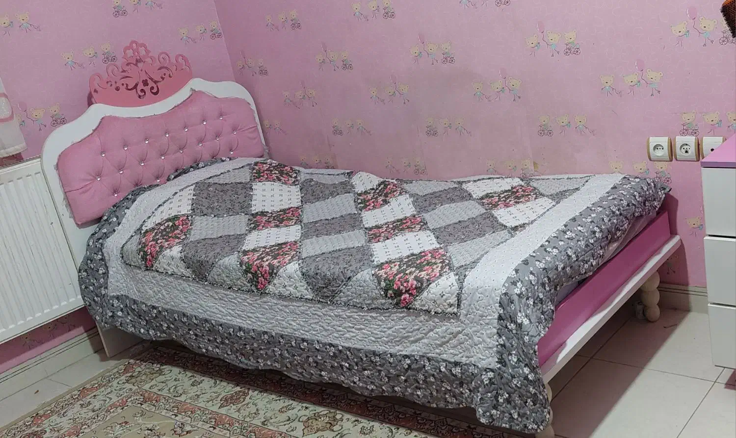 تخت و دراور دخترانه|تخت و سرویس خواب|کرمانشاه, |دیوار