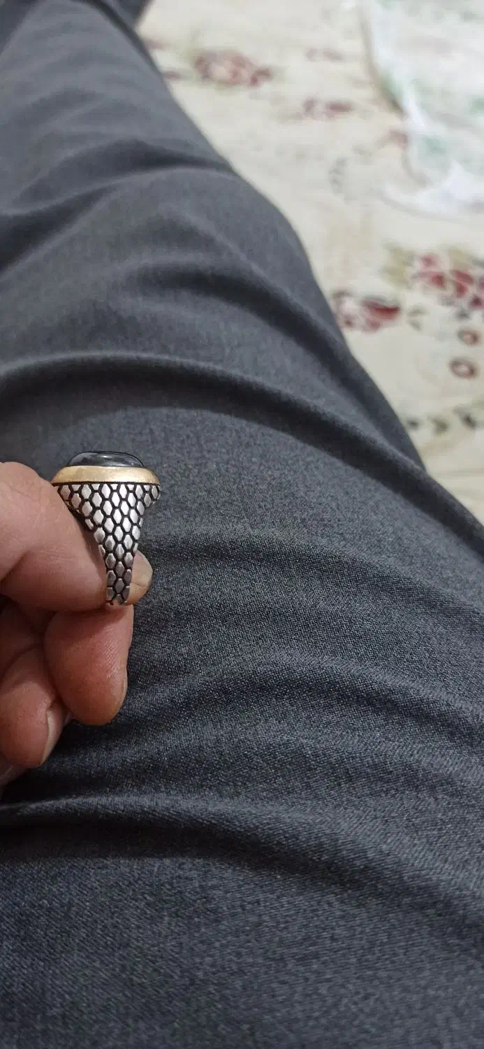 انگشتر نقره نگین لعل مشکی معاوضه با سگ یا کبوتر|جواهرات|اشتهارد, |دیوار