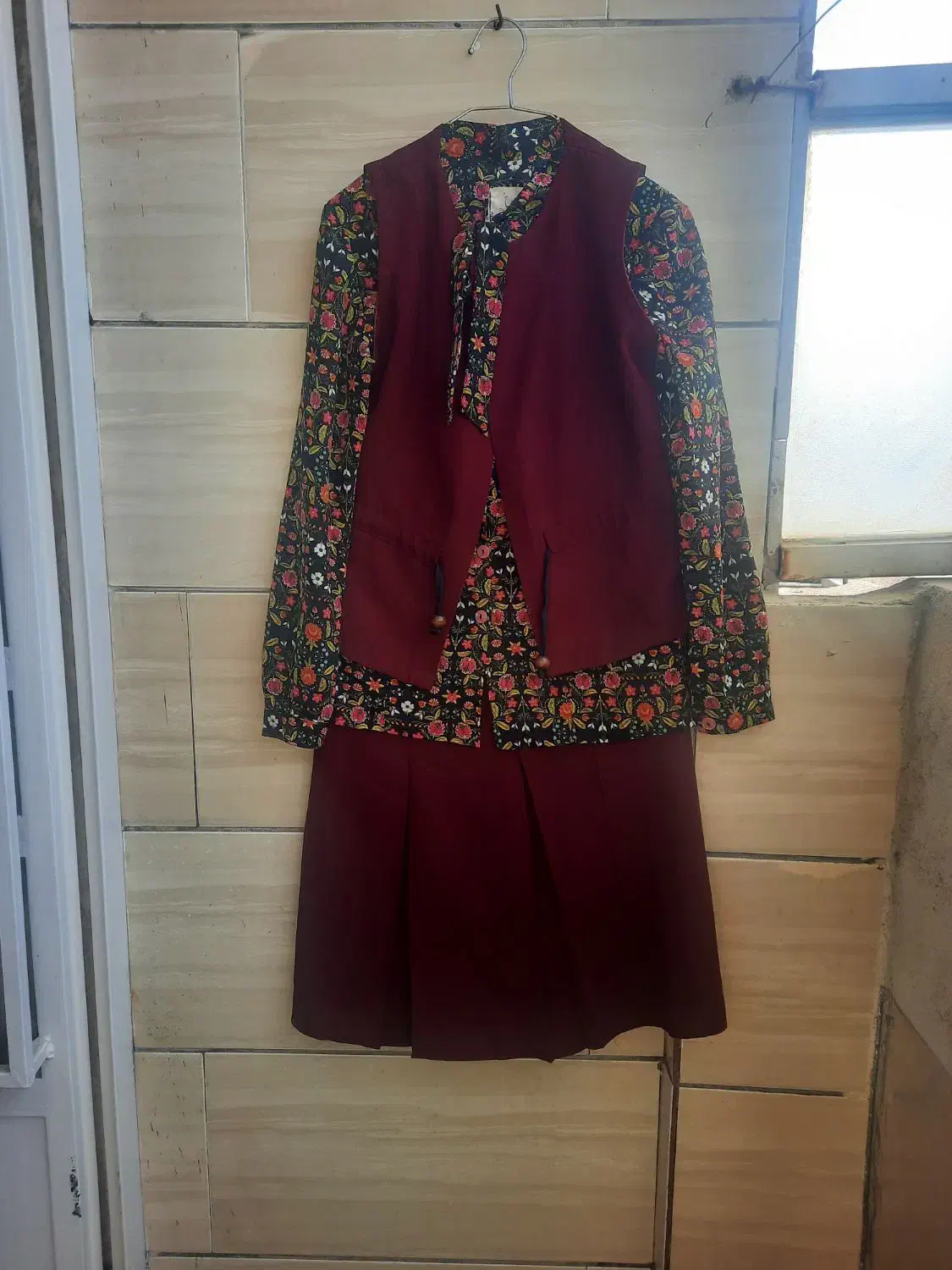 مانتو سه تیکه زیبا سایز مدیوم|لباس|کازرون, |دیوار