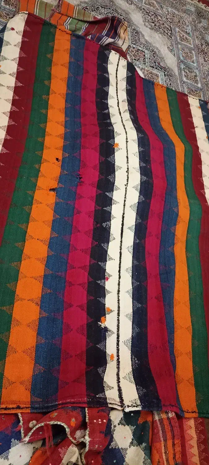 جاجیم دست بافت عشایری|گلیم، جاجیم، گبه|ری, دولت‌آباد|دیوار