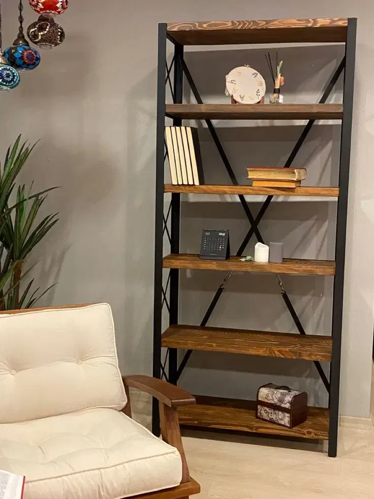 قفسه دکور ، استند چوبی فلزی 5200 شلف بوفه کتابخانه|کتابخانه، شلف، قفسه‌های دیواری|تبریز, |دیوار