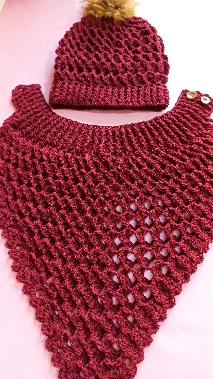 ست شال وکلاه بافتنی برای زمستان|لباس|مراغه, |دیوار