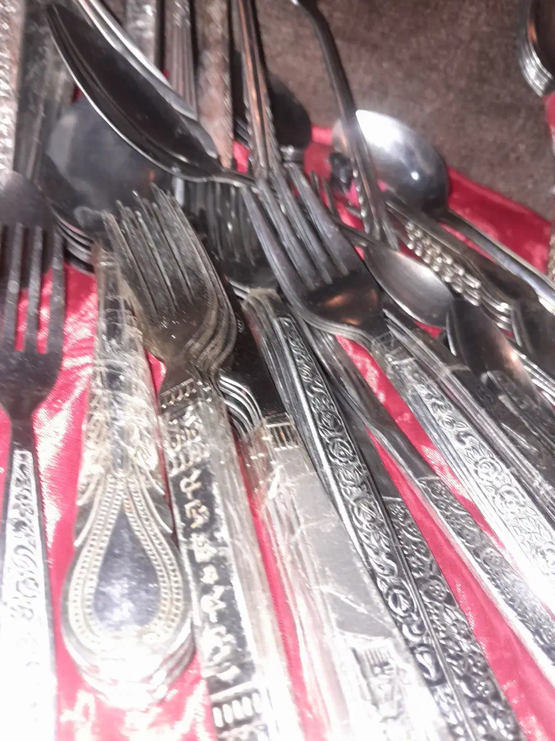 قاشق نقره وچنگال استیل ژاپن قدیمی|ظروف سرو و پذیرایی|اراک, |دیوار