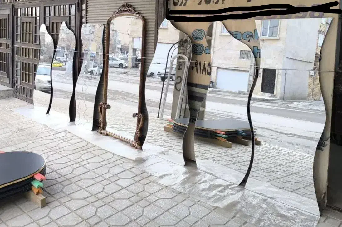 آینه دفرمه بک لایت اقساطی آریا چوب|آینه|کرمانشاه, |دیوار