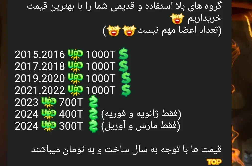 خرید گروه قدیمی telegram|خدمات رایانهای و موبایل|تهران, بازار|دیوار