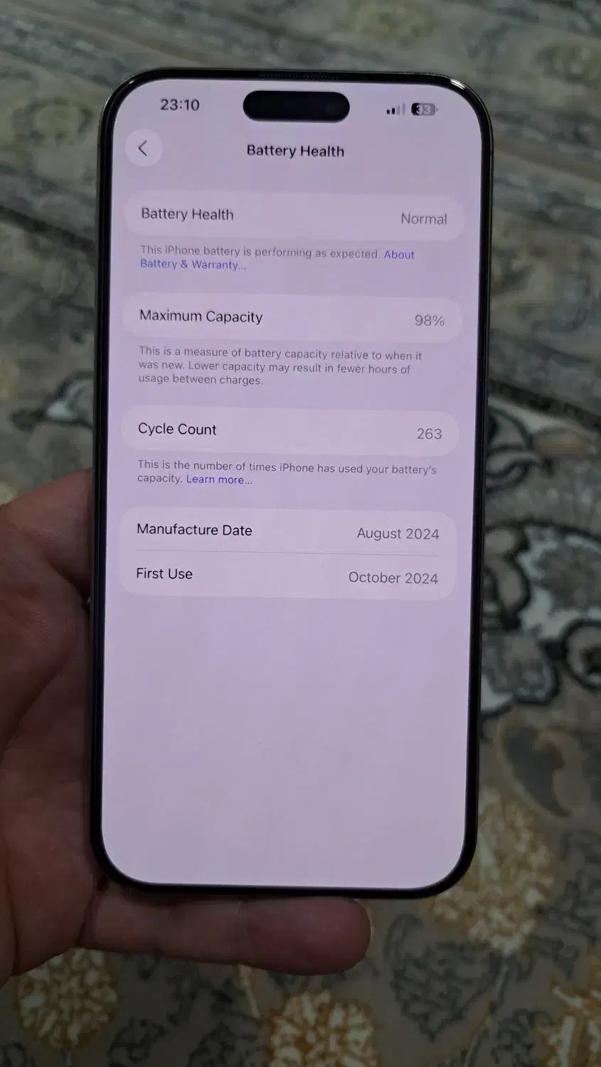 گوشی iphone 16 promax باطری ۹۸|موبایل|زنجان, |دیوار