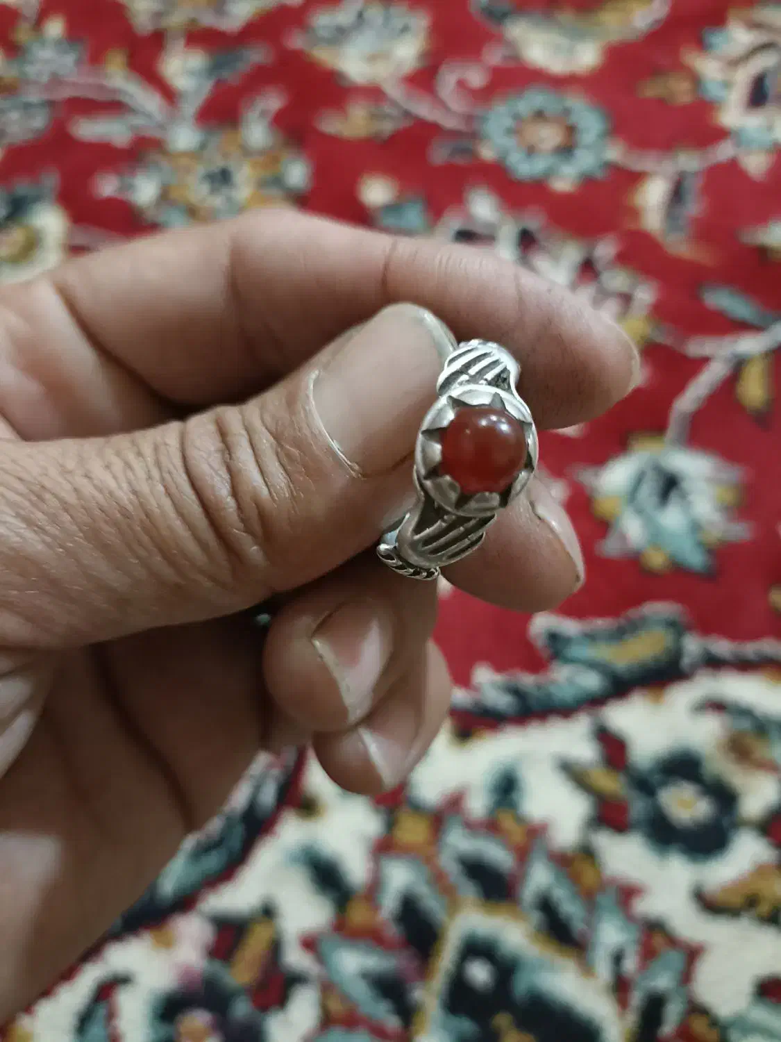 انگشتر نقره.رکاب دست دلبر.نگین عقیق.کاریزنوبالاجام|جواهرات|نصر آباد, |دیوار