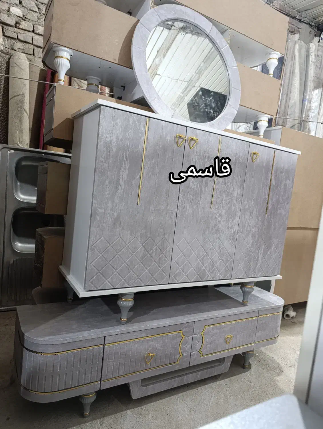 سمساری قاسمی میز تلویزیون آینه کنسول مناسب جهیزیه|حراج|زابل, |دیوار