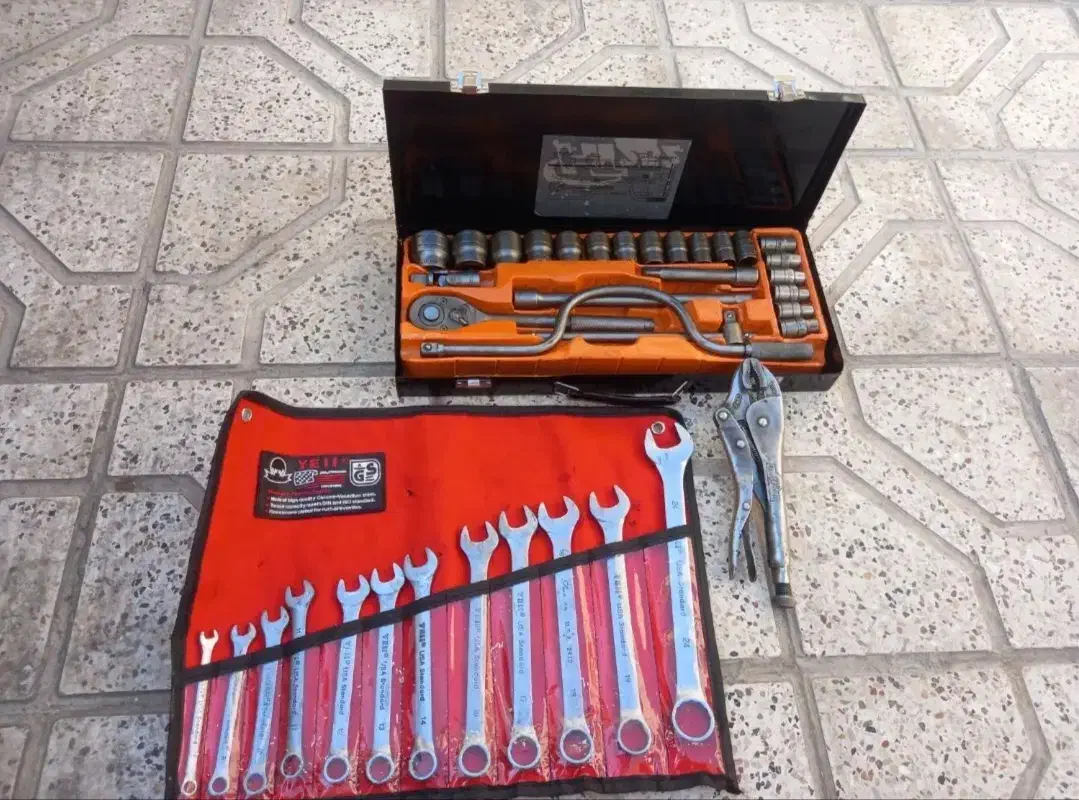 جعبه بکس 24 پارچه آچار12 عددی انبر قفلی کلاغی|ابزارآلات|مشهد, شهید معقول|دیوار