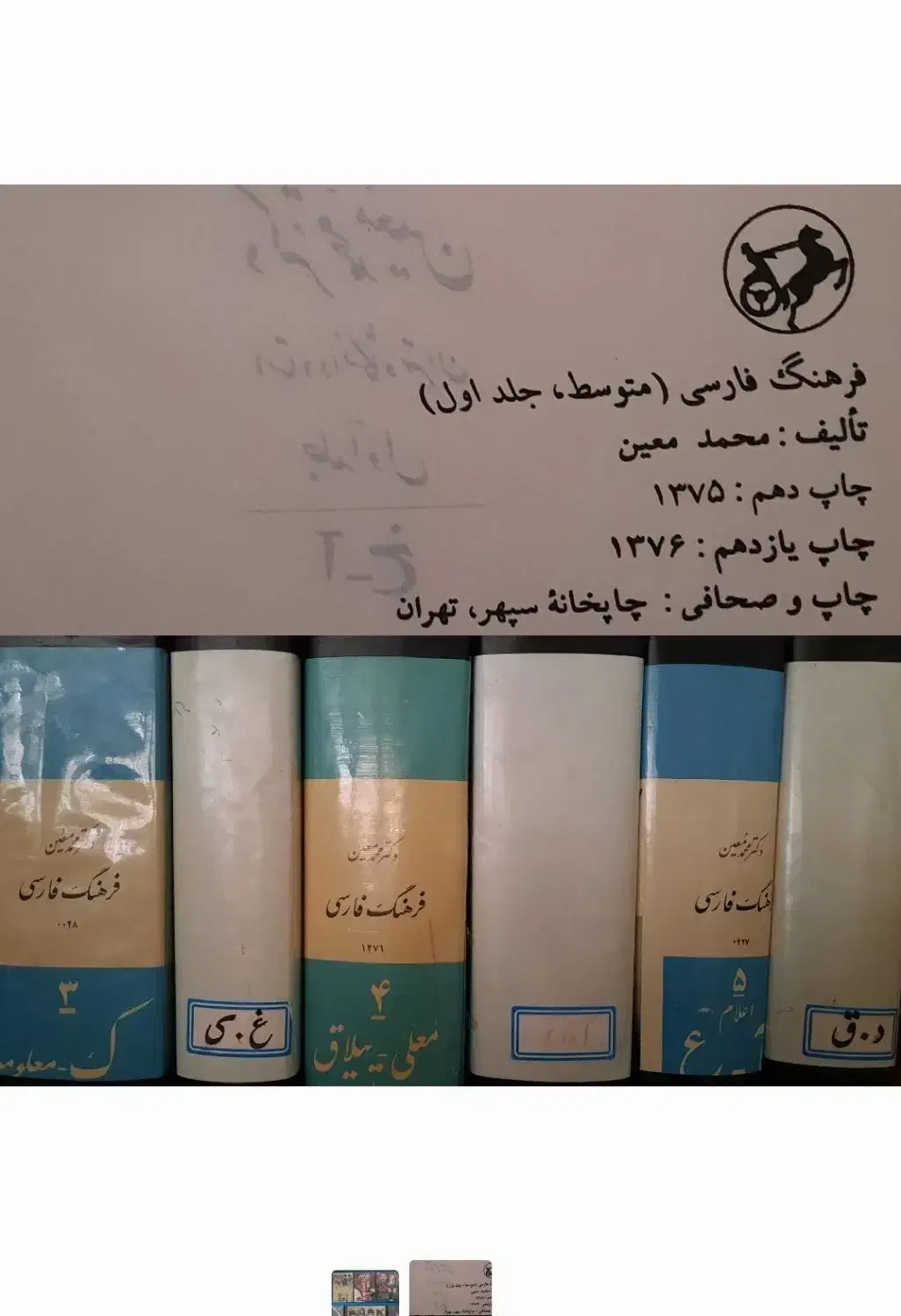 فرهنگ شش جلدی معین|کتاب و مجله تاریخی|تبریز, |دیوار