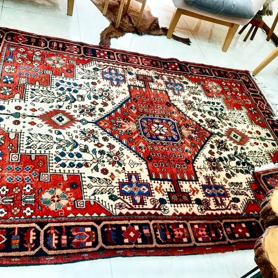 فرش دستباف ریز بافت کرم قهوه ای|فرش|تهران, هفت حوض|دیوار