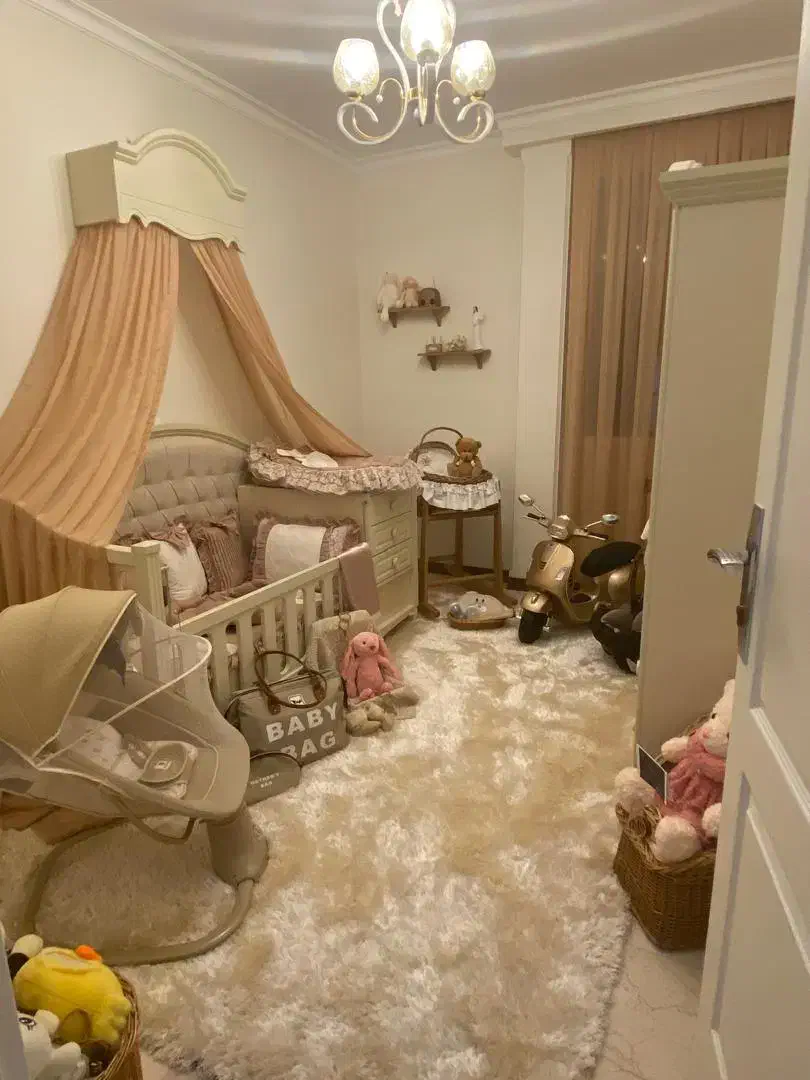 سرویس تخت نوزاد نوجوان و روتختی و پرده اشانتیون|اسباب و اثاث بچه|تهران, حکیمیه|دیوار
