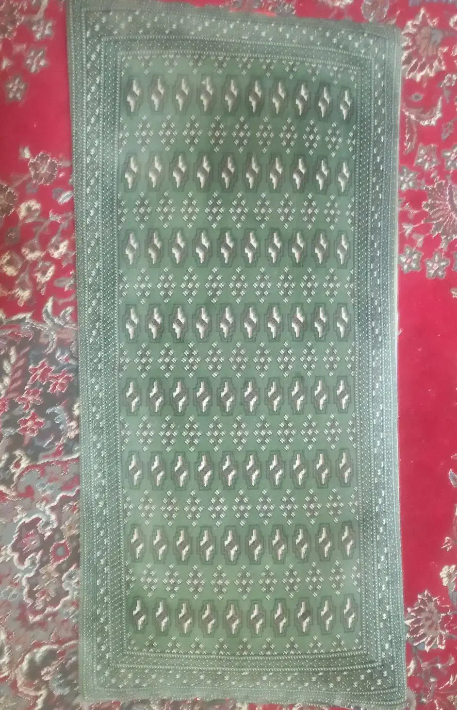 پشتی ترکمن دست بافت|پشتی|قیامدشت - خاورشهر, |دیوار