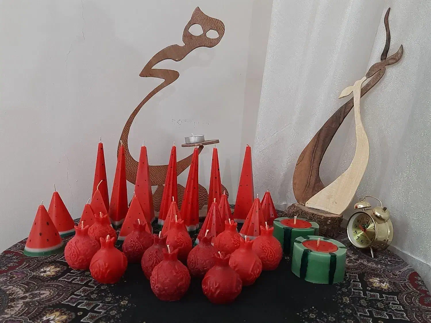 شمع شیک و خاص یلدایی|صنایع دستی و سایر لوازم تزئینی|مشکیندشت, |دیوار