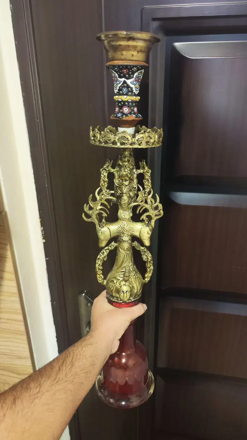 قلیون برنجی قلیان معاوضه با انگشتر نقره|کلکسیون و سرگرمی|پاکدشت, پاکدشت (مامازند)|دیوار