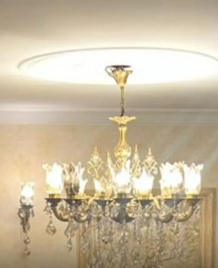 دو عدد لوستر بزرگ 16 شاخه طرح S ایتالیا برنزی لوکس|لوستر و چراغ آویز|تهران, آسمان|دیوار