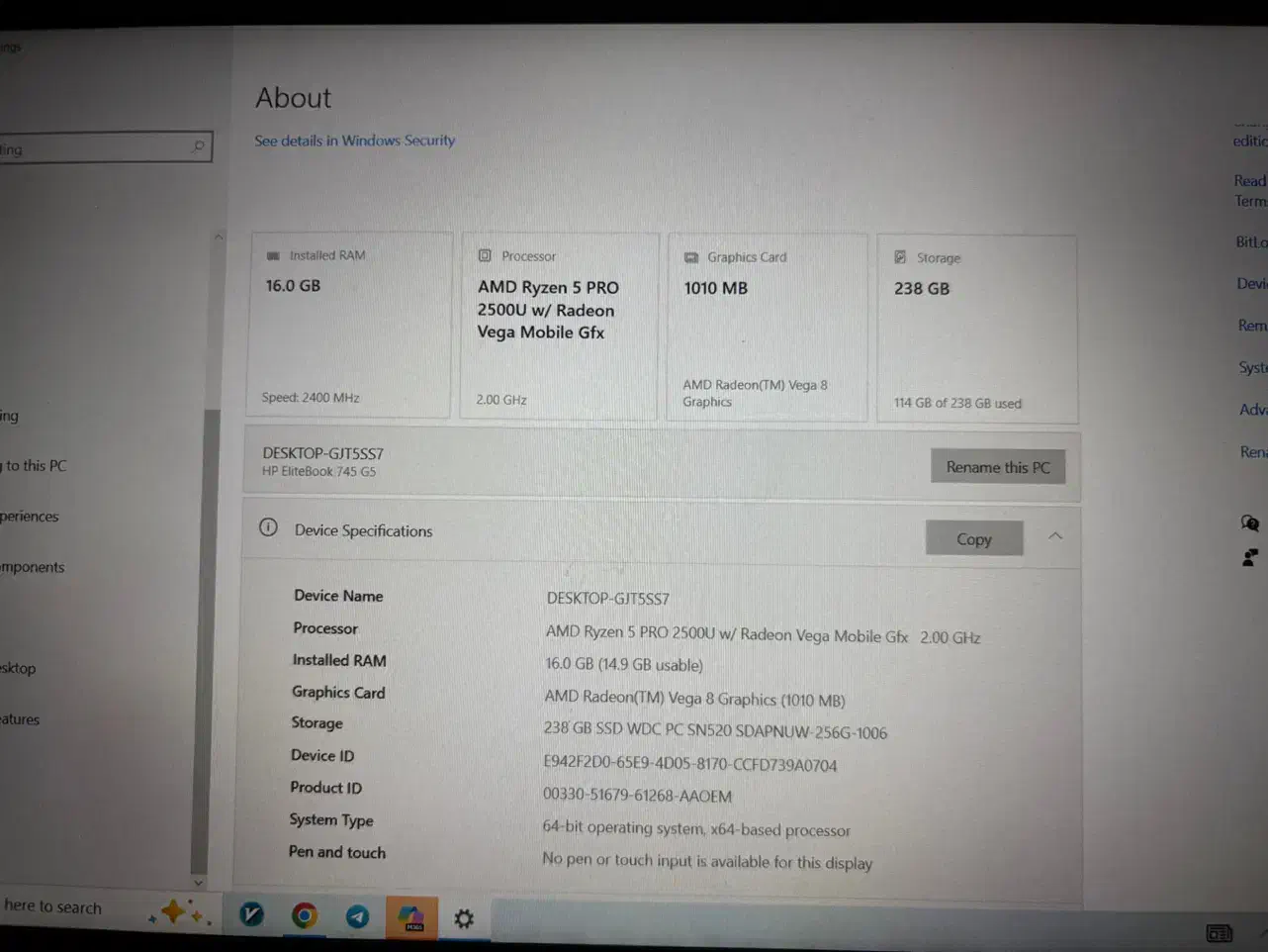 لپتاپ HP 745 G5|رایانه همراه|یزد, |دیوار