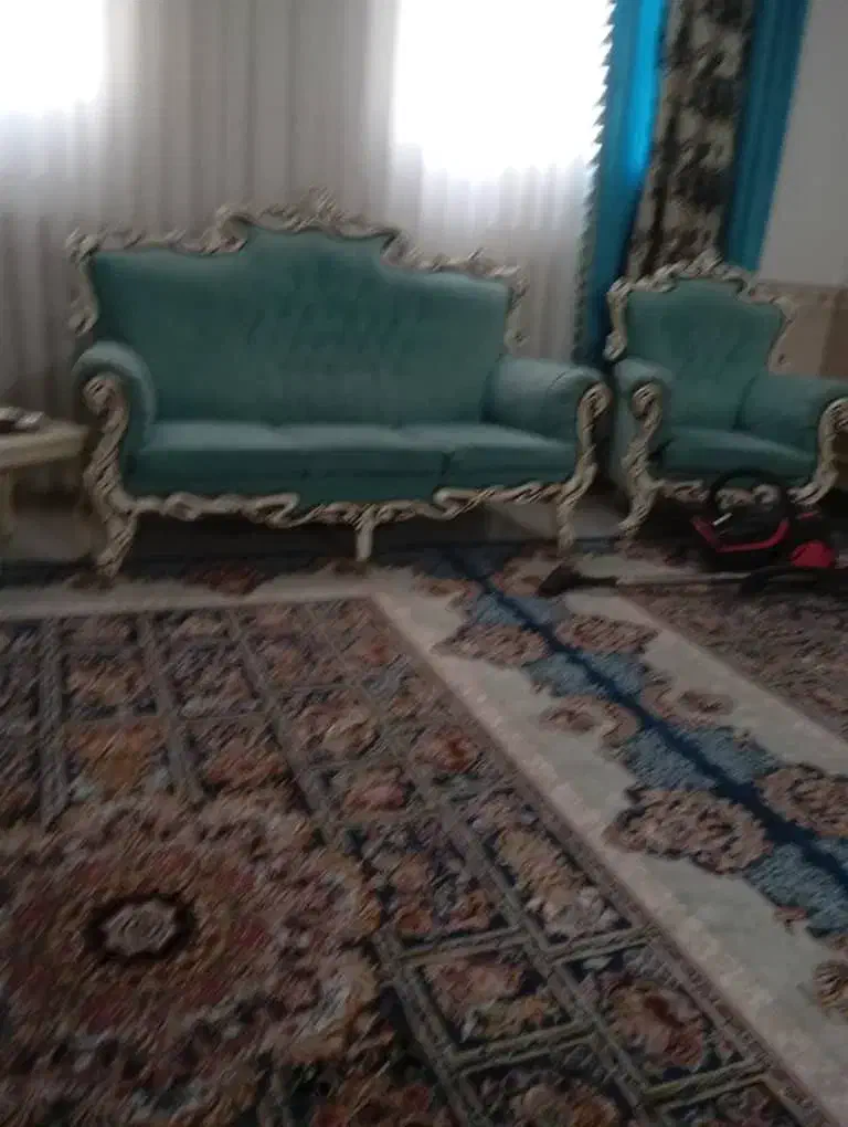 مبل رنگ ابی چوب استخوانی|مبلمان خانگی و میز عسلی|تهران, جمالزاده|دیوار