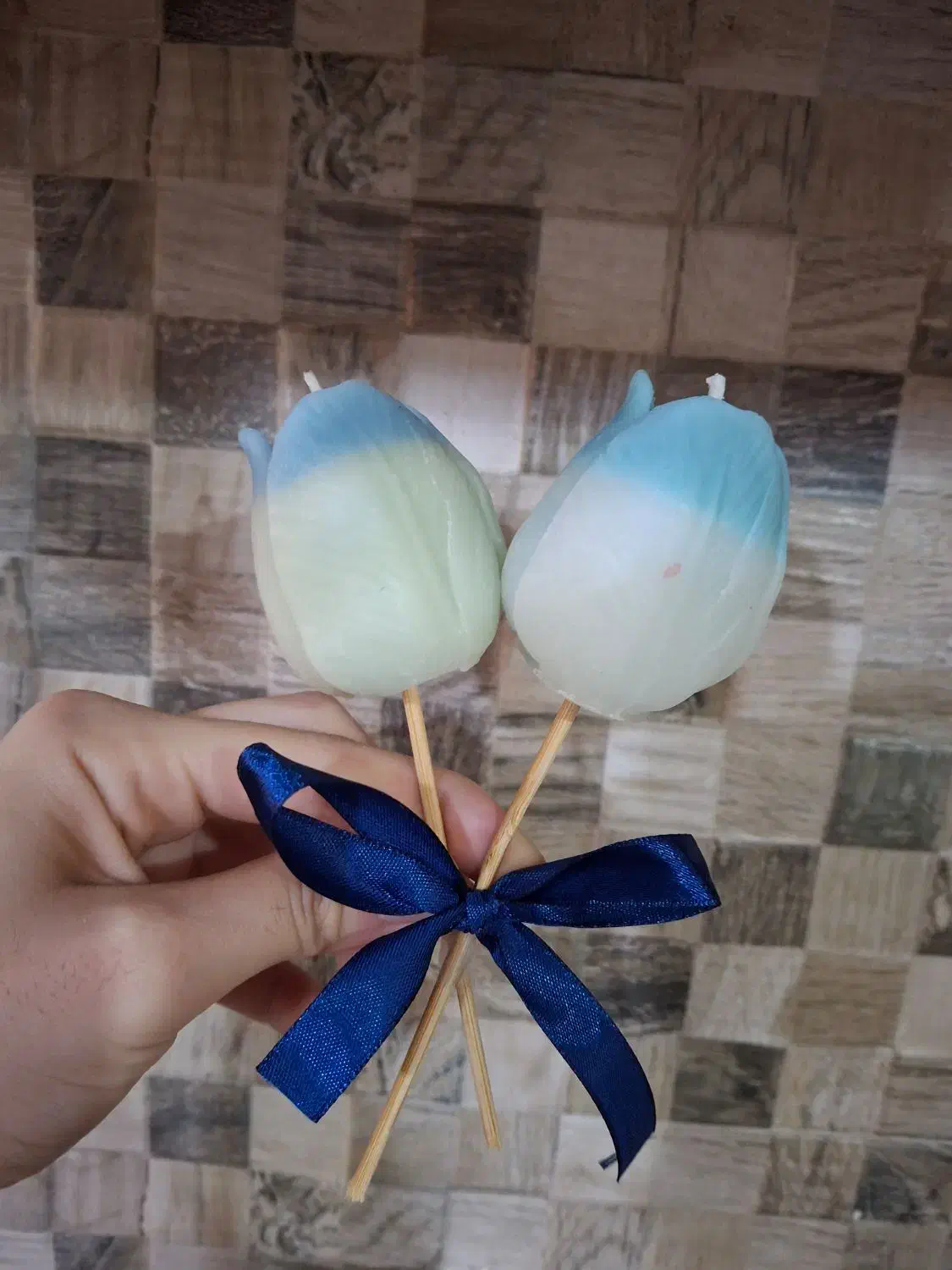 دست گل شمع. گل لاله|صنایع دستی و سایر لوازم تزئینی|کیاکلا, |دیوار