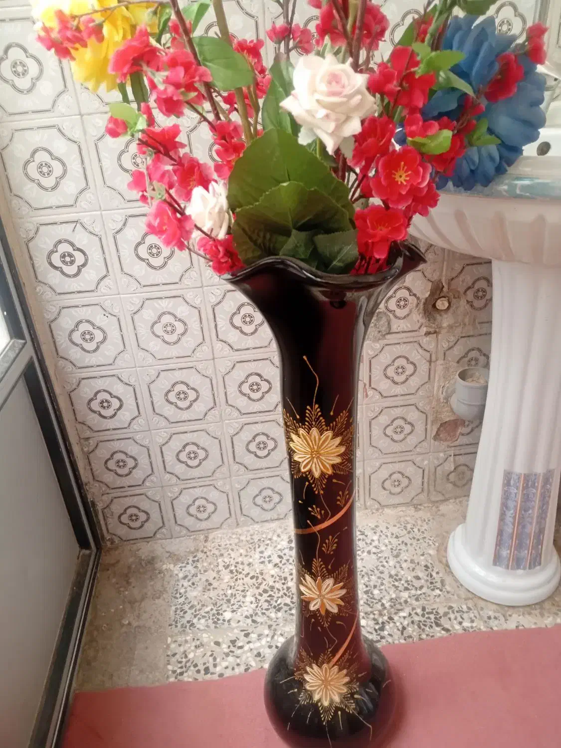 گلدان باگل هایش|گل مصنوعی|شهرکرد, |دیوار