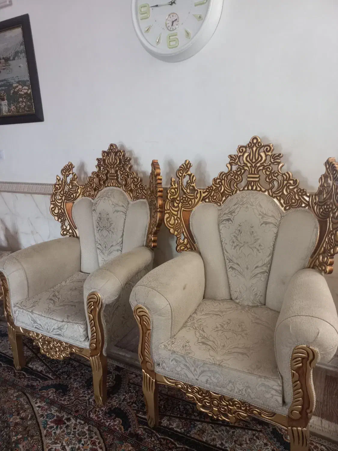 مبل سلطنتی 7 نفره با میز عسلی|مبلمان خانگی و میز عسلی|پیشوا, |دیوار