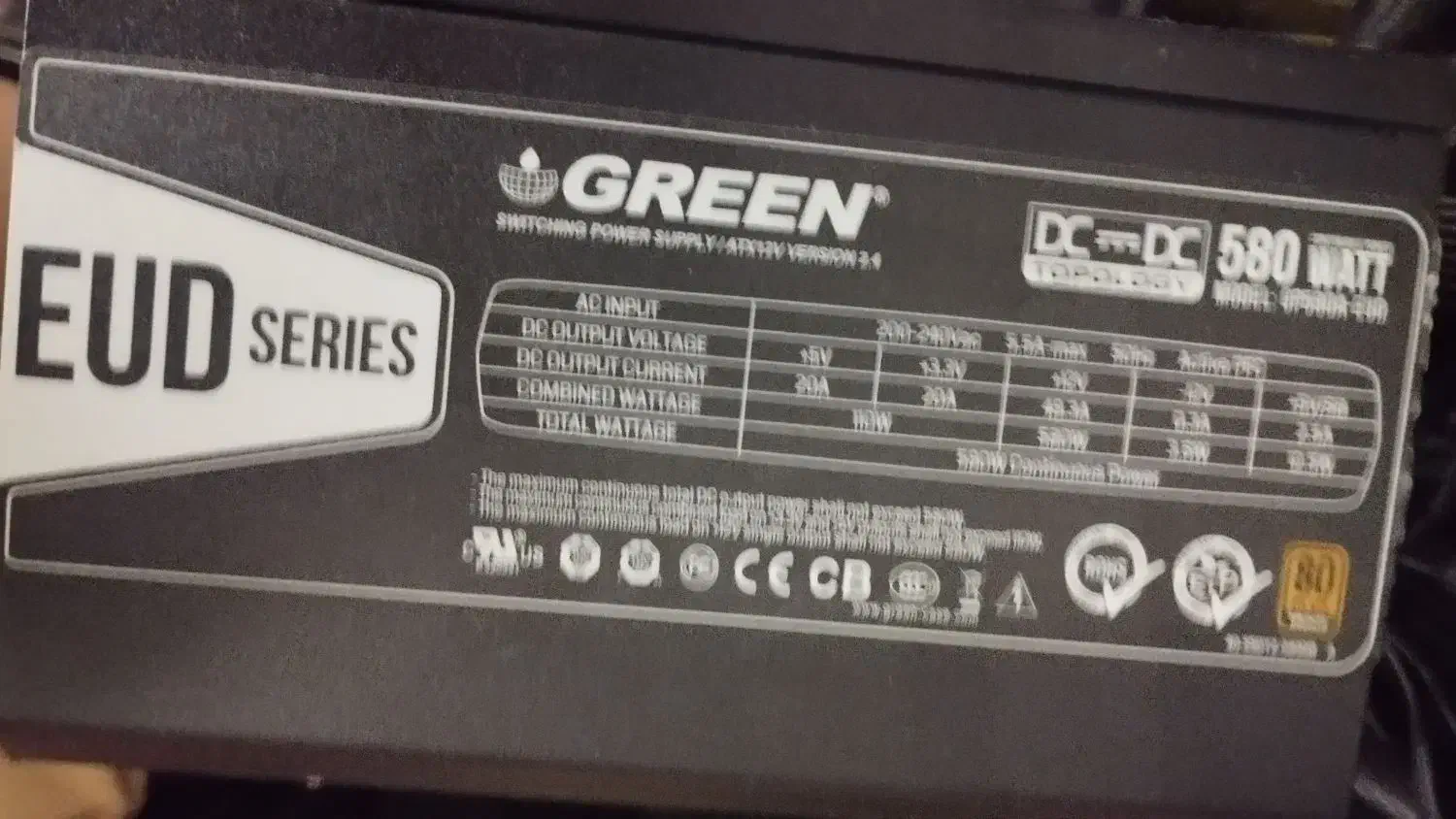 پاور  green580watt eud series|قطعات و لوازم جانبی رایانه|تهران, مظاهری|دیوار