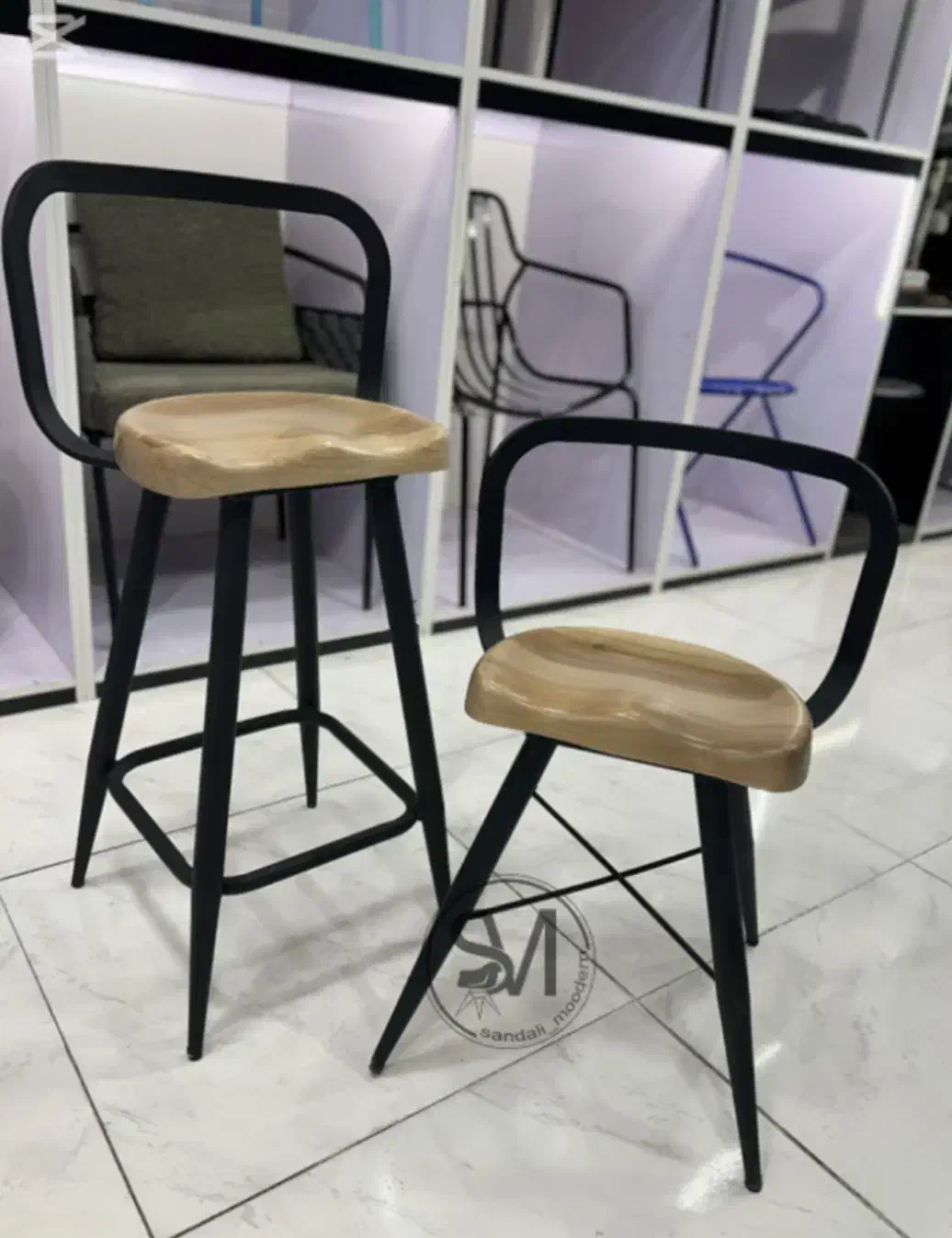 صندلی فلزی ناهارخوری کم جا کافه رستوران فست فود|میز و صندلی غذاخوری|باقرشهر, |دیوار