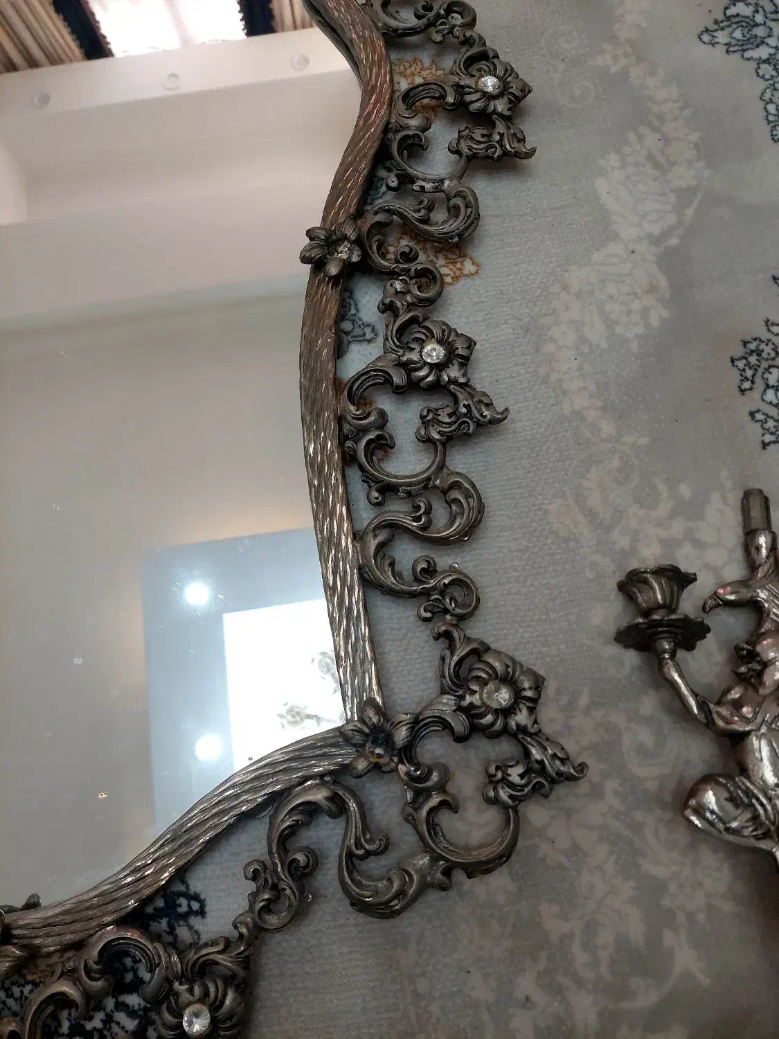 اینه شمندان برنزی سنگین|آینه|تبریز, |دیوار