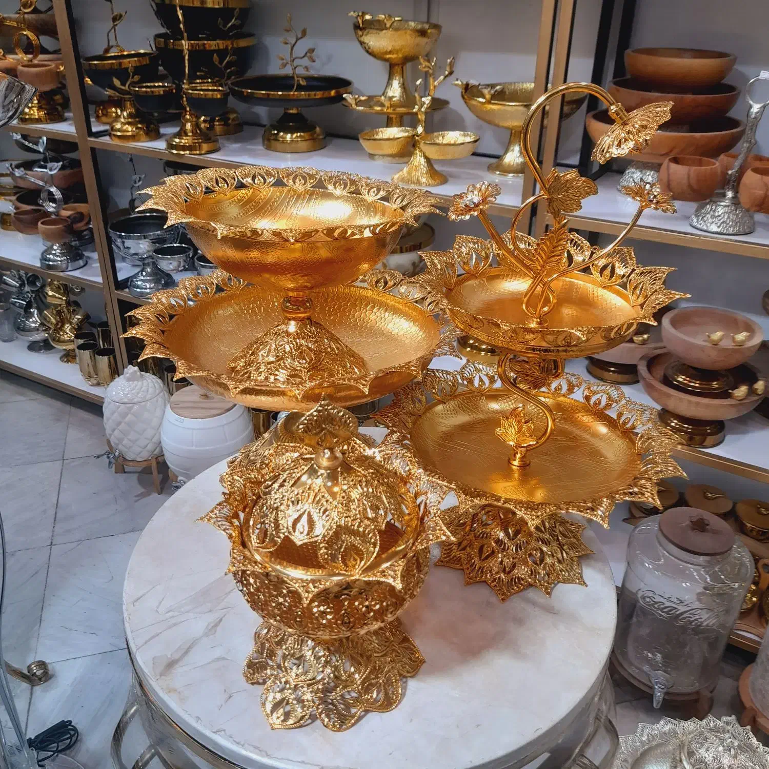 ۴ تیکه ظروف روکش مسی طرح اماراتی(جدید)|ظروف سرو و پذیرایی|مشهد, دانش|دیوار