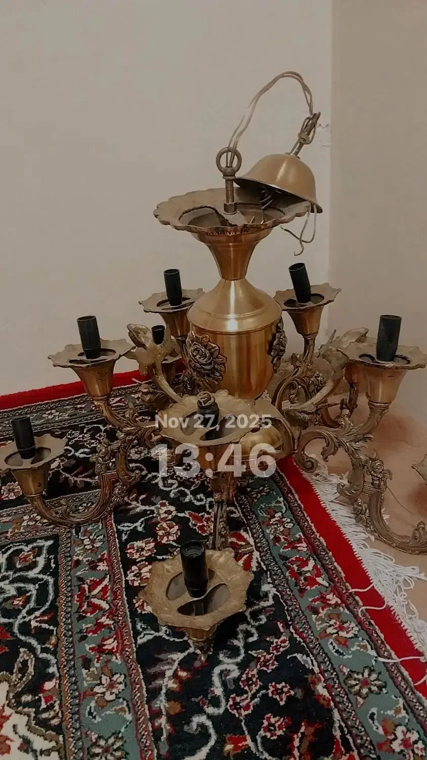 لوستر برنز خالص مدل فرشته|لوستر و چراغ آویز|تبریز, |دیوار