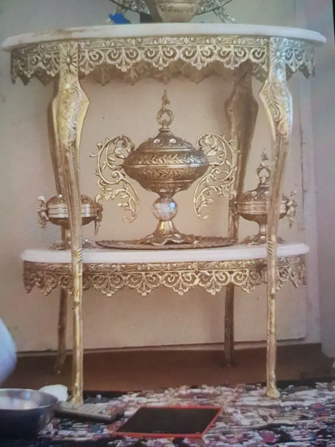 میز دوطبقه برنز|میز تلفن|زنجان, |دیوار