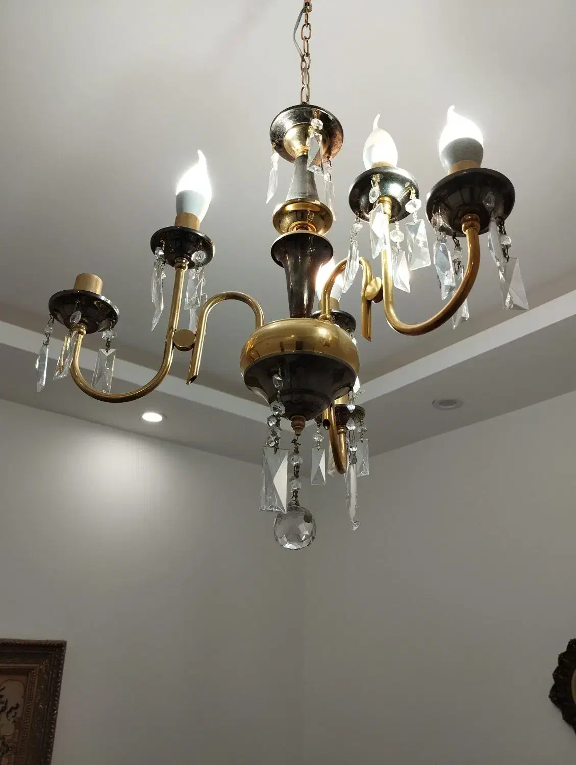 دو عدد لوستر برنز هرعدد سه شعله دوتایی|لوستر و چراغ آویز|مشهد, فرهنگ|دیوار