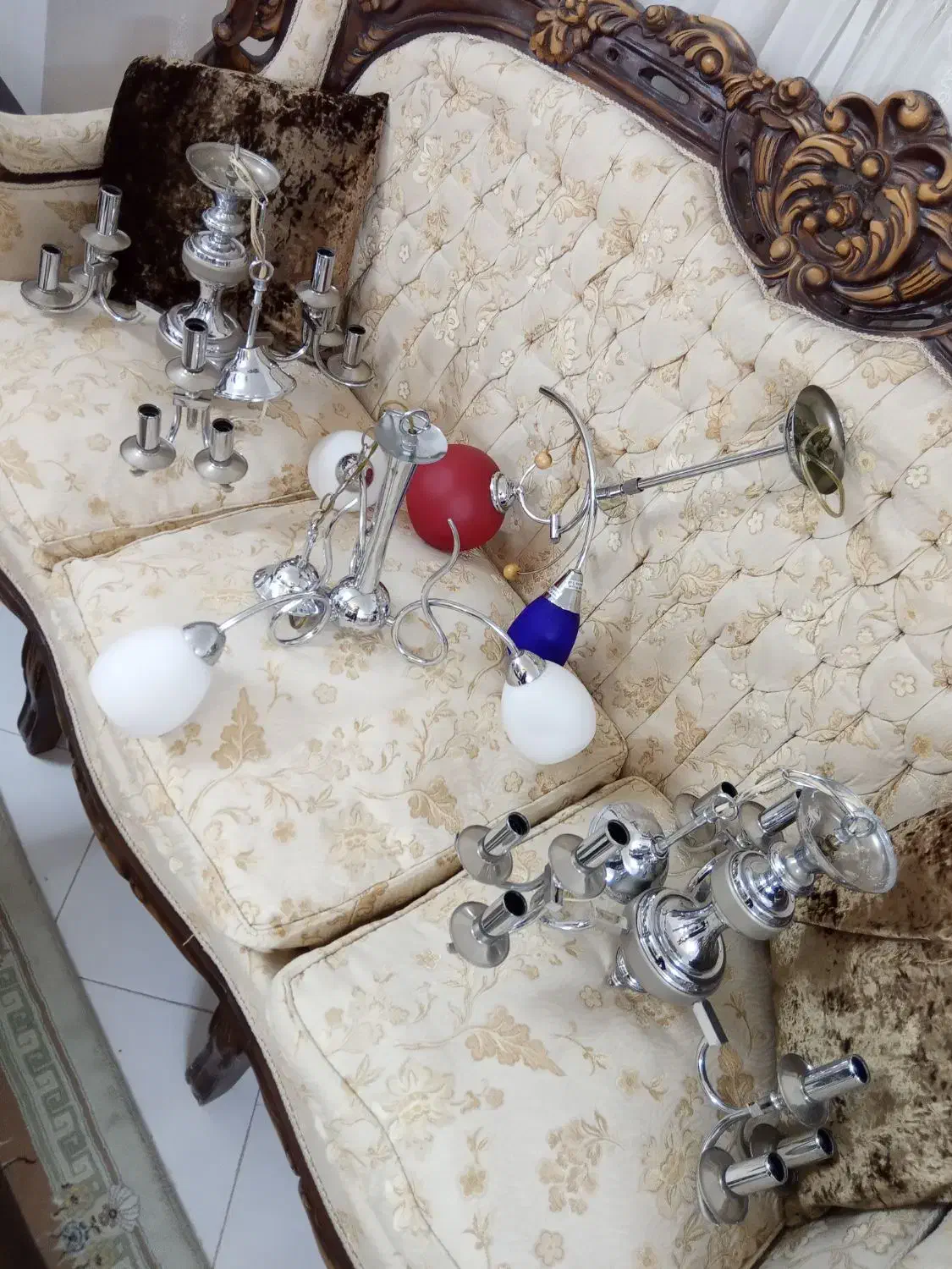 لوستر استیل مهر افروز|لوستر و چراغ آویز|مشهد, شهرآرا|دیوار