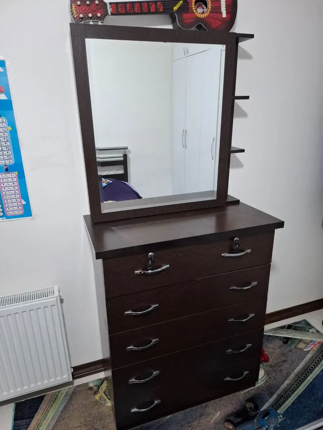 دراور۶ کشو با اینه ریلی در حد نو|جاکفشی، کمد، دراور|گرمدره, |دیوار