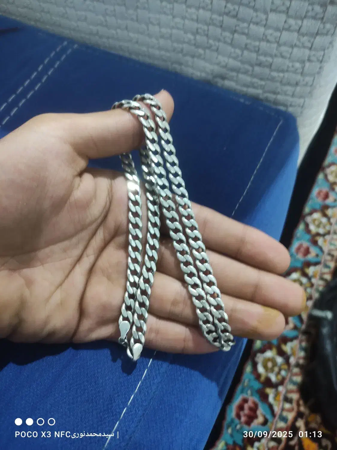 گردنبند نقره کارتیر وزن 40گرم گرمی ۱۵۰|جواهرات|دزفول, |دیوار