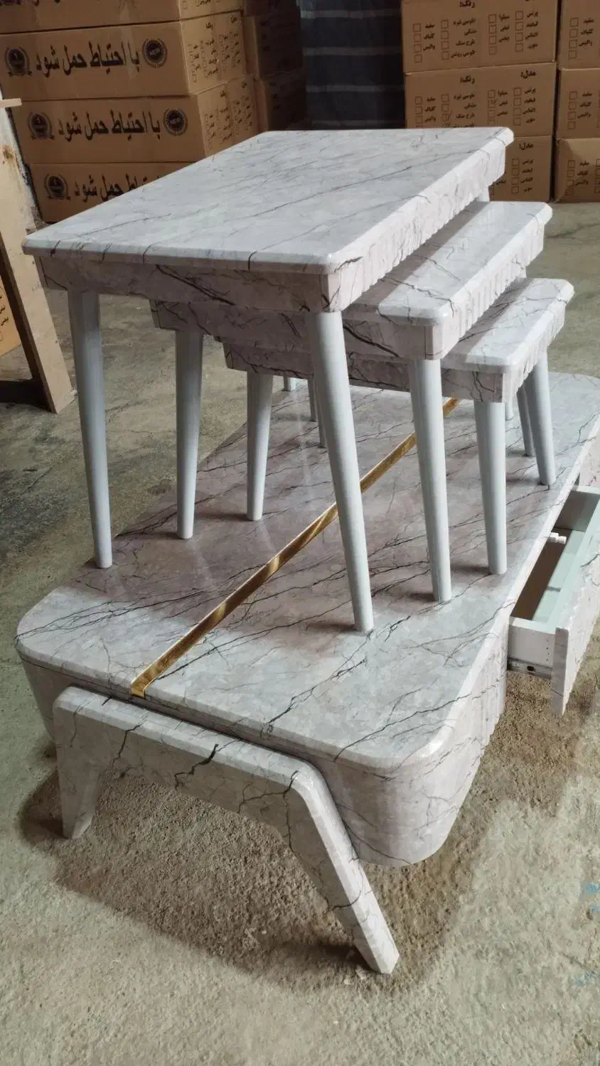 جلو مبلی چهار تیکه کشودار وکیوم حراج انبارگردانی|مبلمان خانگی و میز عسلی|خوی, |دیوار