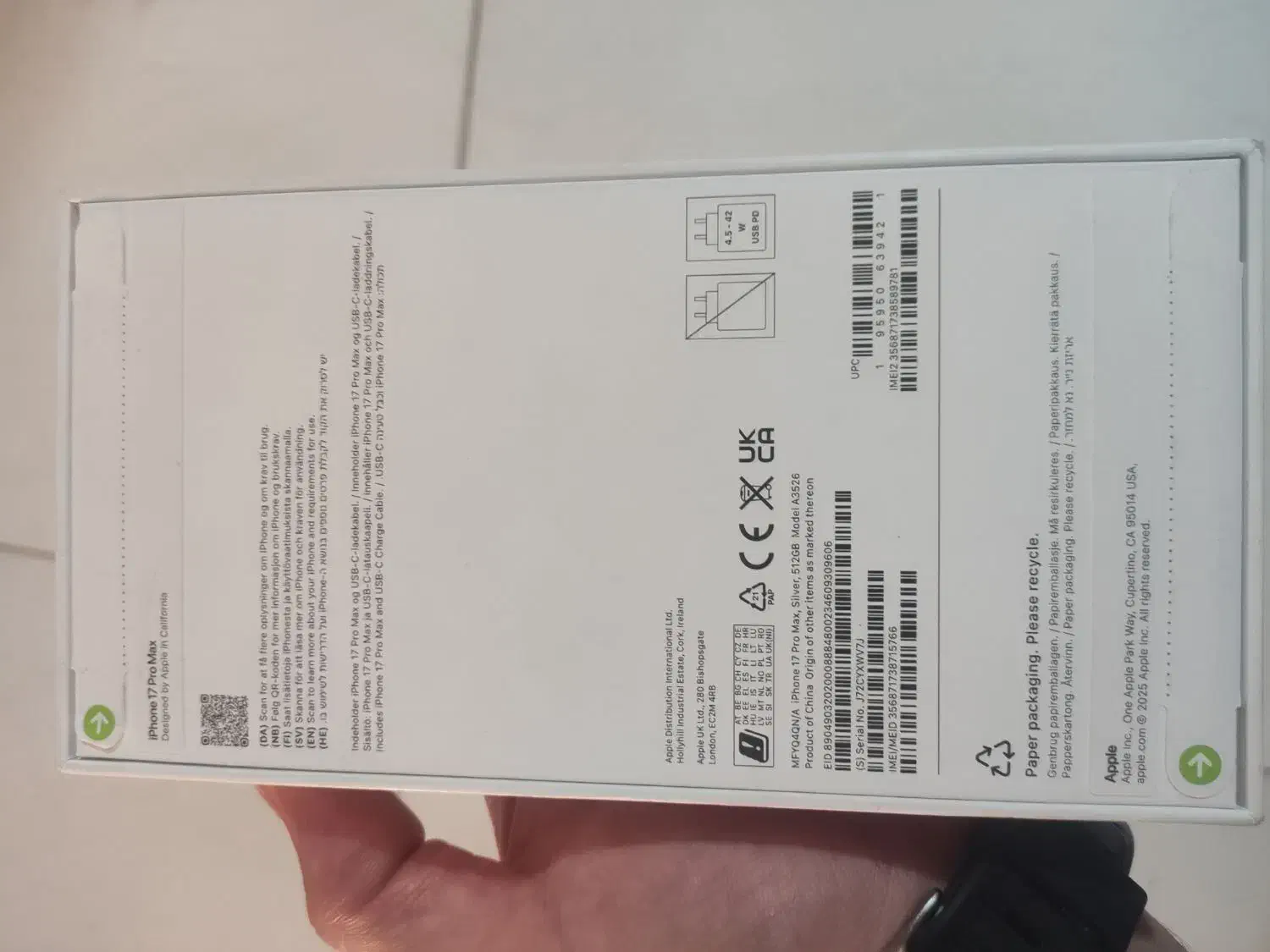 آیفن 17پرومکس 512نات|موبایل|شیراز, شهرک والفجر|دیوار